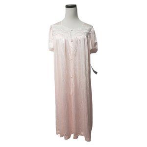 DEADSTOCK! 70s - 80s Vanity Fair sweet pink evening slip robe . M . made in USA